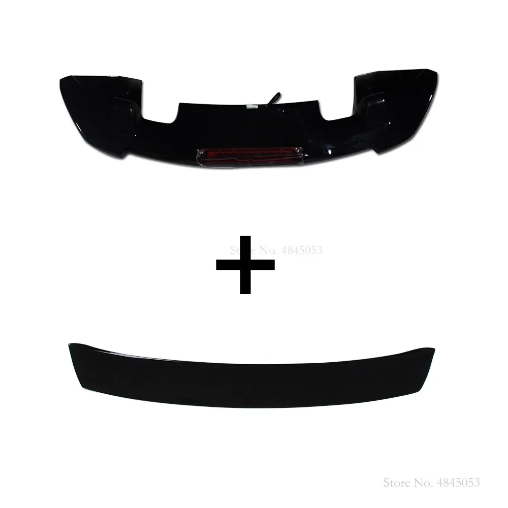 with light-black Для Honda Fit/Jazz GK5 со светлым белым спойлером- ABS пластиковый Неокрашенный цвет задний черный спойлер крыло багажника Крышка - Цвет: with light-black