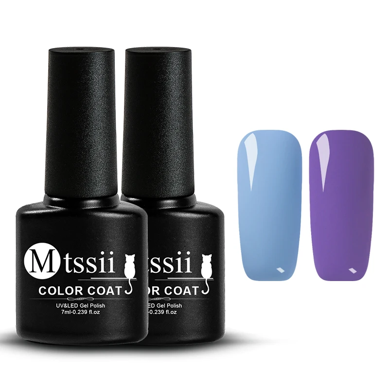 Mtssii 2Bottle/Set UV Gel Polish led Paint Lacquer Soak Off LED Long Lasting Pure Colors Design Nail Varnish | Красота и здоровье