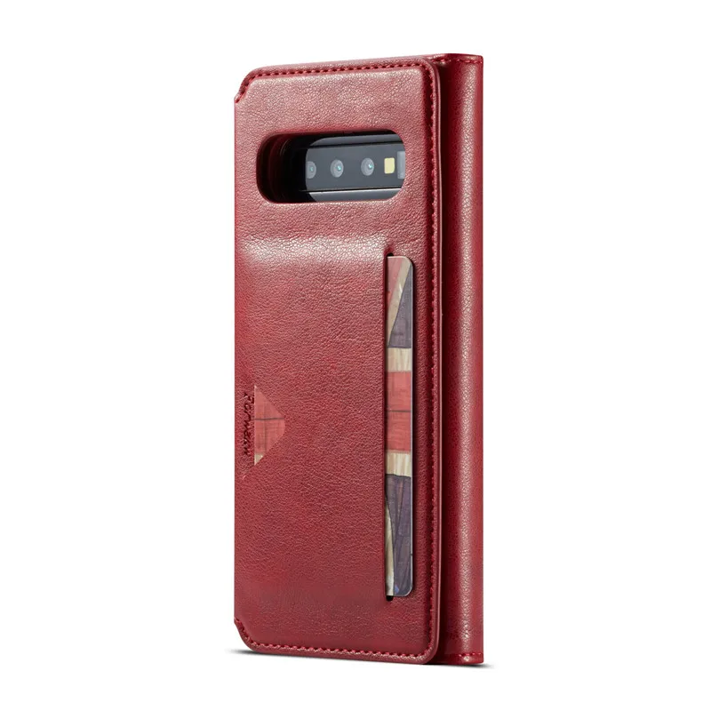 Магнитный чехол кошелек с пряжкой кожаный для телефона Samsung Galaxy S10 Plus S10E S9