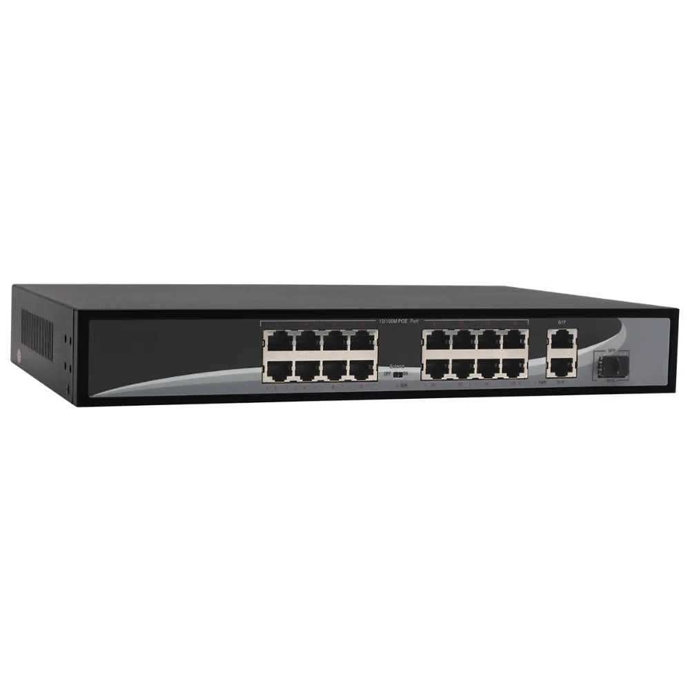 16 портовый POE коммутатор Anpviz с портами 2 гигабитных порта Uplink 1*1000 Мбит/с SFP питание