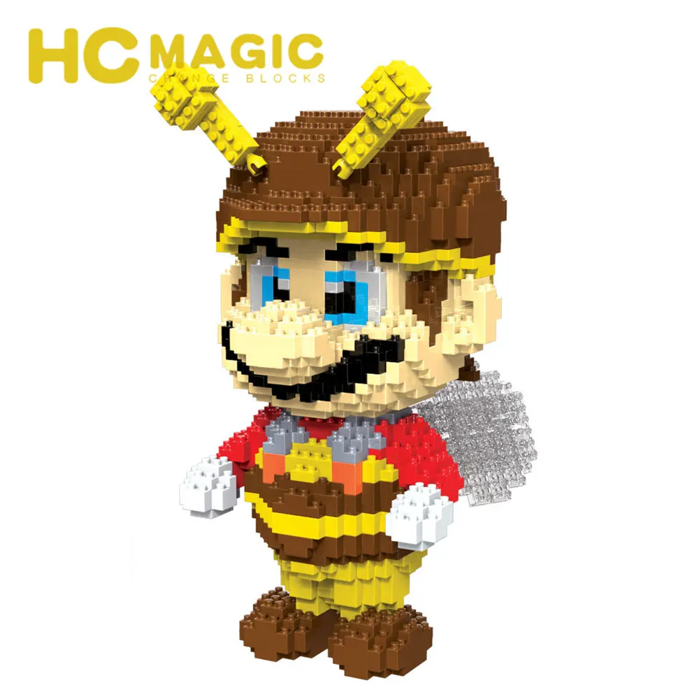 HC MAGIC 9010 алмазные строительные блоки Марио пчела детская сборка подарки DIY