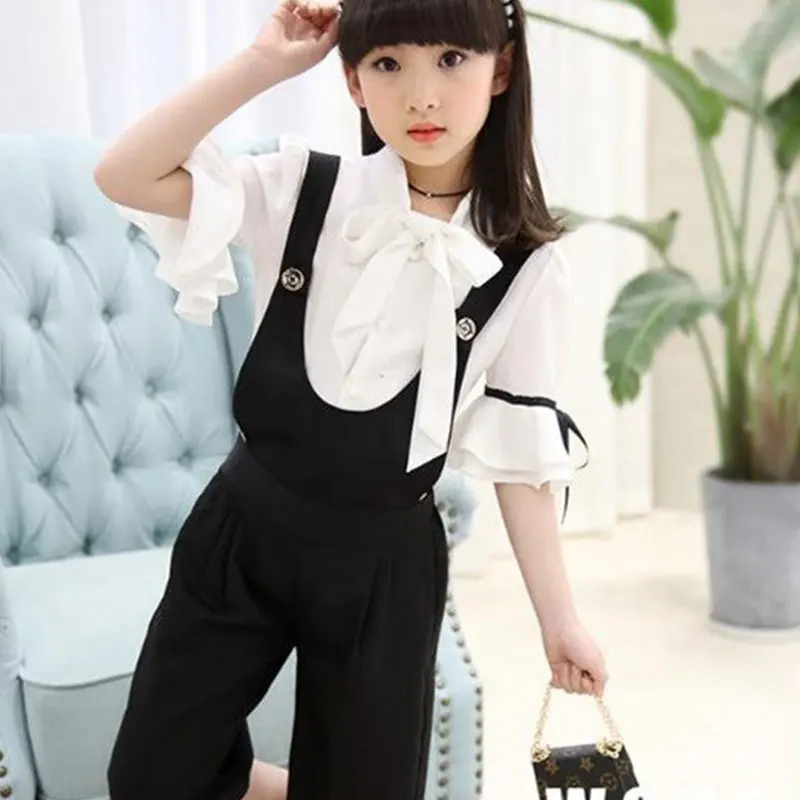 Одежда для девочек летняя модная футболка с короткими рукавами 12 лет пять штанов