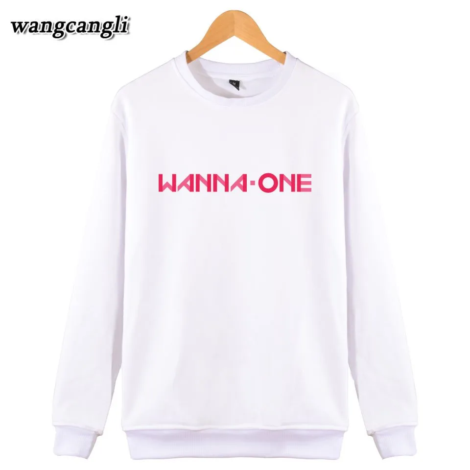 Kpop Wanna One Свитшот Harajuku бойфренд стиль унисекс толстовки спортивный костюм хлопок
