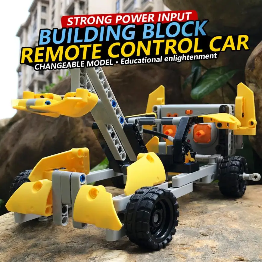 198 шт. DIY Kit R/C 10 в 1 гоночные автомобили Строительные кирпичи радиоуправляемая