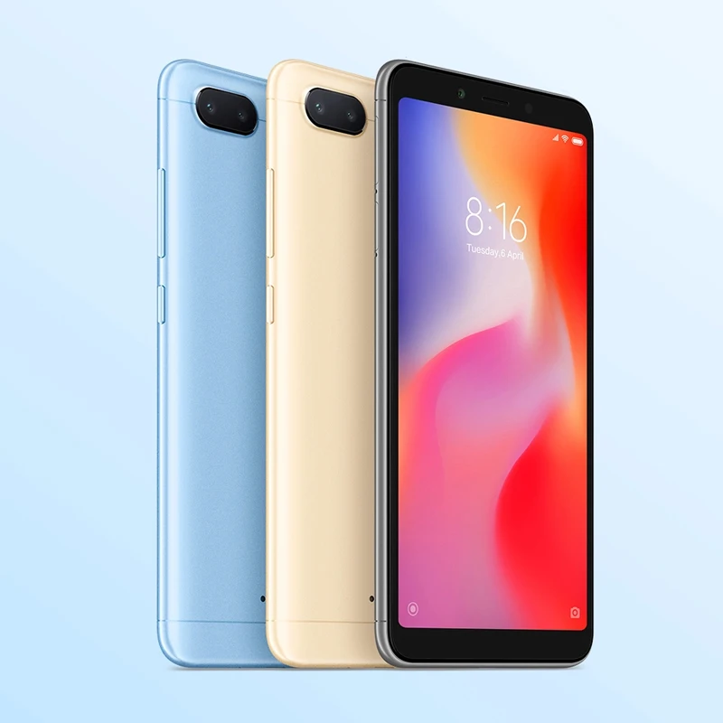 Xiaomi phone Redmi 6 3 Гб ОЗУ 32 ПЗУ Восьмиядерный процессор Helio P22 5 45 дюйма 3000 мАч двойная