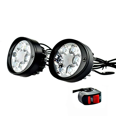 

2PCS LED Motorcycle Headlight Motorbike Mirror Mount Driving Headlamp Spotlight Assist Head Spot Fog Lamp Moto Side Mirror Light