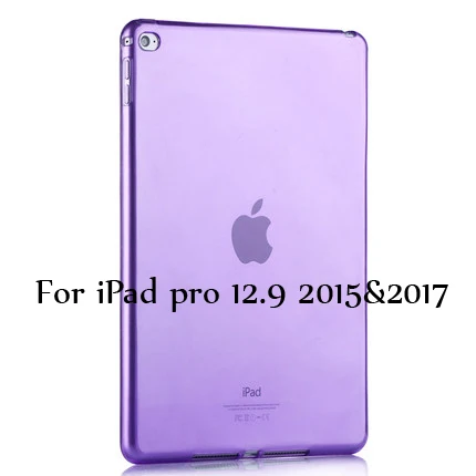Purple 12.9 2015 201 ТПУ мягкий чехол для iPad Pro 12,9 дюйма, Ультратонкий силиконовый цветной прозрачный защитный чехол - Цвет: Purple 12.9 2015 201