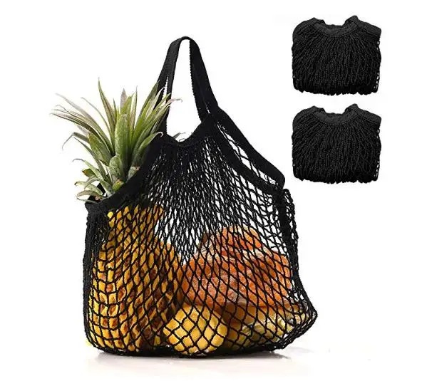 Reusable Grocery Beach Toys Storage Bag Mesh Shopping Bags Foldable Natural Cotton String Bag  Eco-Friendly colorful