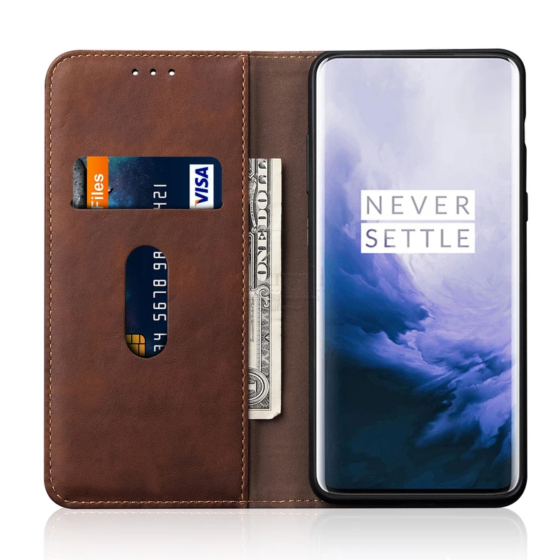 Винтажный кожаный чехол-книжка для Oneplus 7/7 T Pro, Роскошный кошелек с подставкой для карт, Магнитный чехол-книжка, повседневный чехол для телефона, Fundas