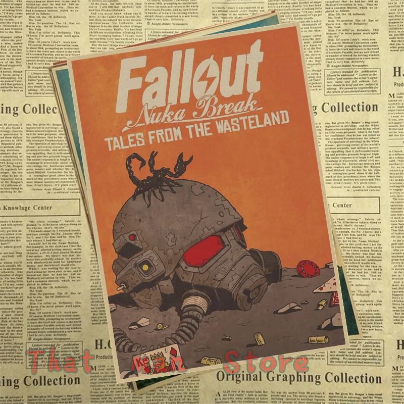 Fallout 3 4 игровой Плакат Украшение для домашнего интерьера крафт-игра плакат рисунок core наклейки на стену 42*30 см