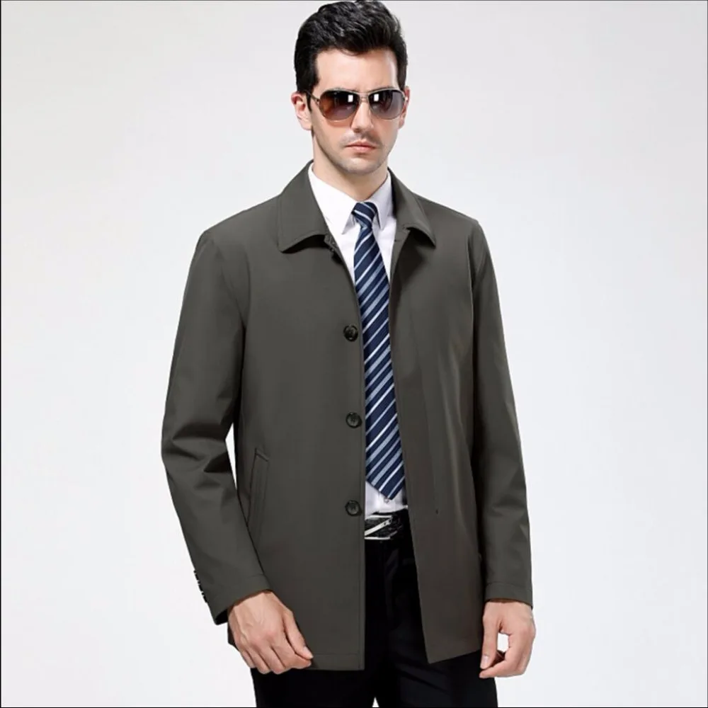 

M-4xl Spring And Autumn Middle-aged Men's Casual Jacket Father Loose Casual Jacket Coat Single Breasted Lapel Coat Clothes