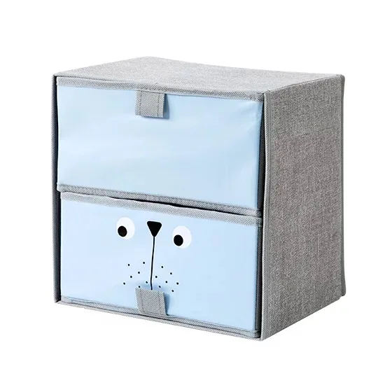 2 grid blue NOOLIM двухслойная коробка для хранения нижнего белья, коробка для хранения одежды, бюстгальтера, многосеточная коробка, органайзер для хранения одежды - Цвет: 2 grid blue