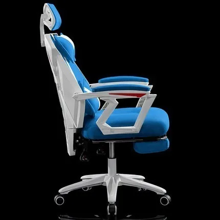 blue footrest Роскошное Качество Esports 1220 игровая Poltrona дышащая подушка ажурное колесико для офисного кресла бытовые стальные ножки Silla Gamer - Color: blue footrest