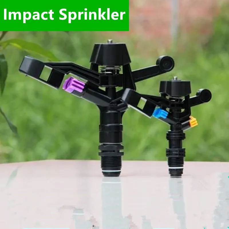 

1/2 "3/4" наружная резьба авто-поворот рукоятка насадки два отверстия не регулируемые садовые лужайки разбрызгиватель воды туман P107