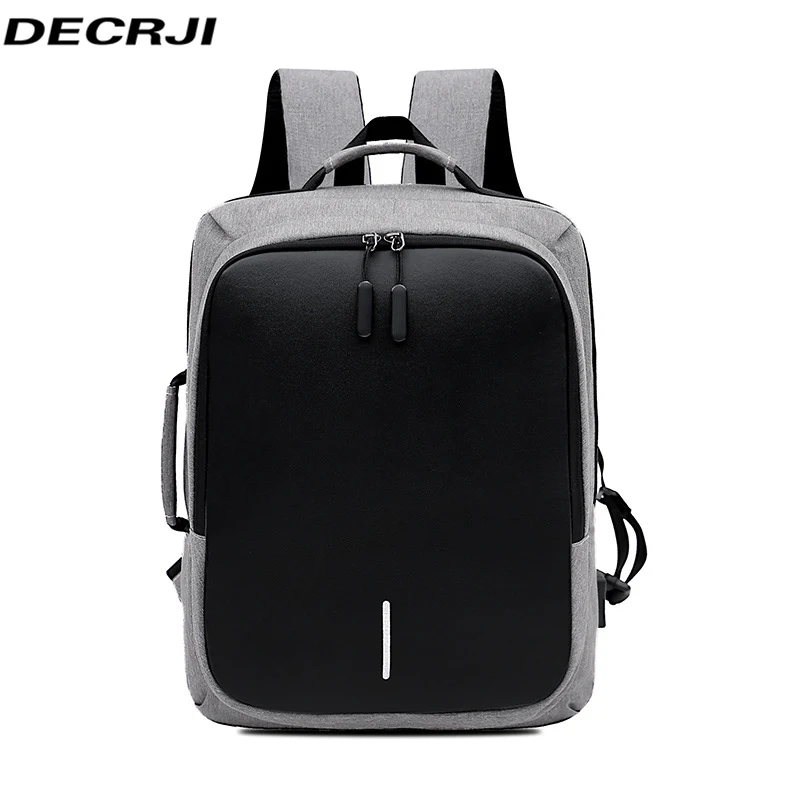 

DECRJI 15.6 Inch Laptop Backpack Men USB Charging Anti Theft Business Travel Backpack Waterproof School Bag Male Multifunction