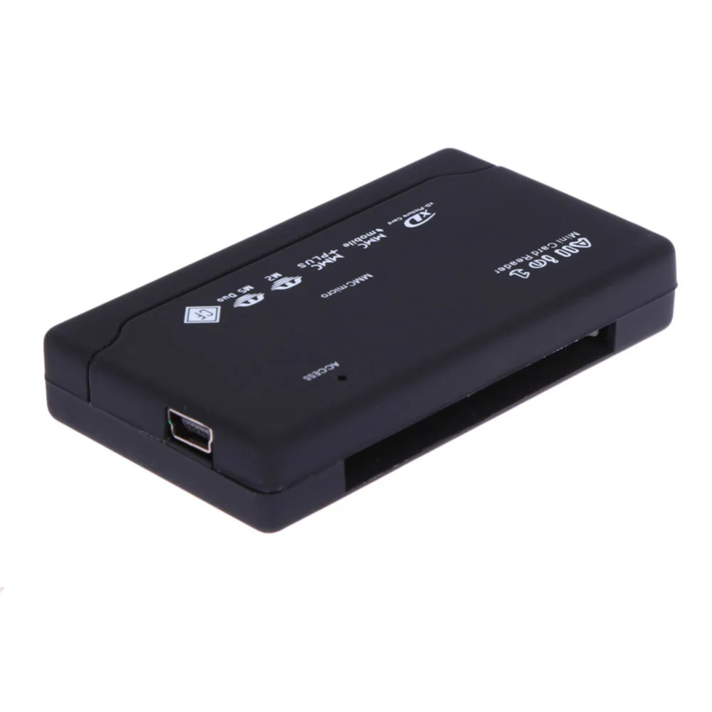 Черный считыватель карт памяти все в одном USB внешний кардридер SD SDHC Mini Micro M2 MMC XD CF - Фото №1