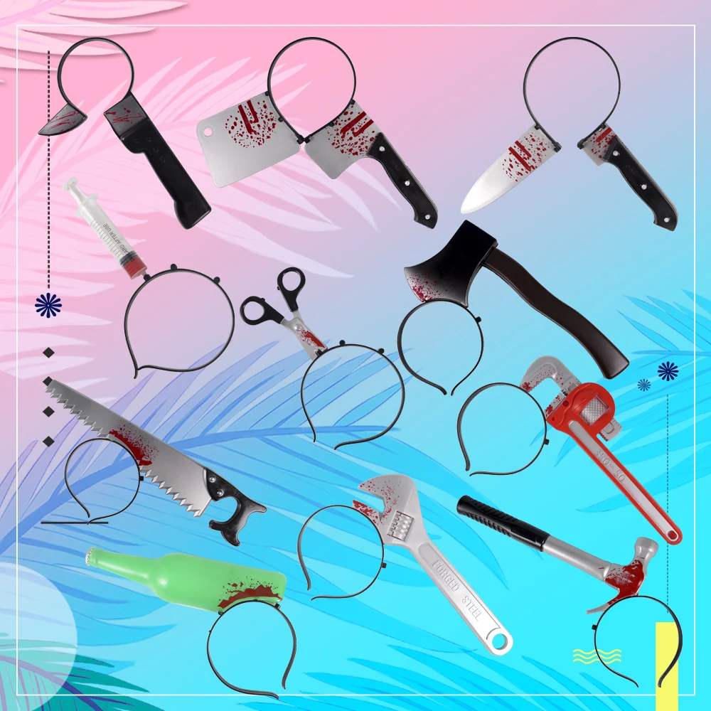 Украшение для Хэллоуина кровавый нож ужас повязка на голову Хэллоуин вечерние