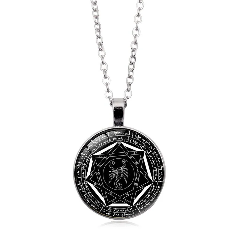 Старинные Бронзовые fashionSupernatural Devils ожерелье Trap ювелирные изделия стекло кабошон