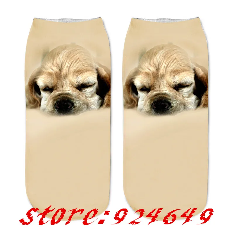 Новинка женские носки в стиле слмвиан с милым рисунком собаки и 3D принтом