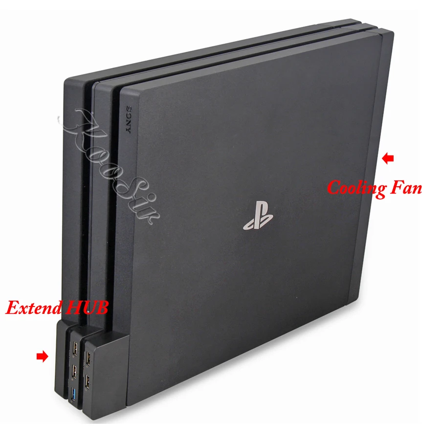 2 в 1 PS4 PRO Mulitfunction охлаждающий вентилятор PS 4 кулер + 5 Внешний usb концентратор для sony