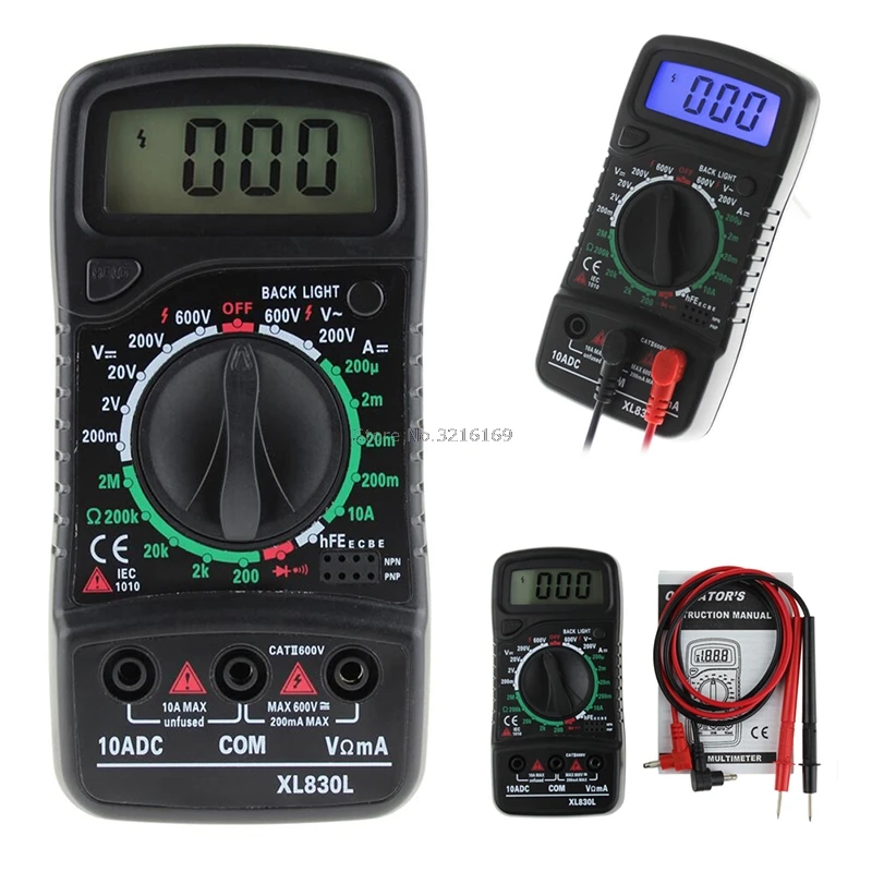 Для XL 830L цифровой ЖК мультиметр Вольтметр Амперметр AC/DC/OHM тестер тока