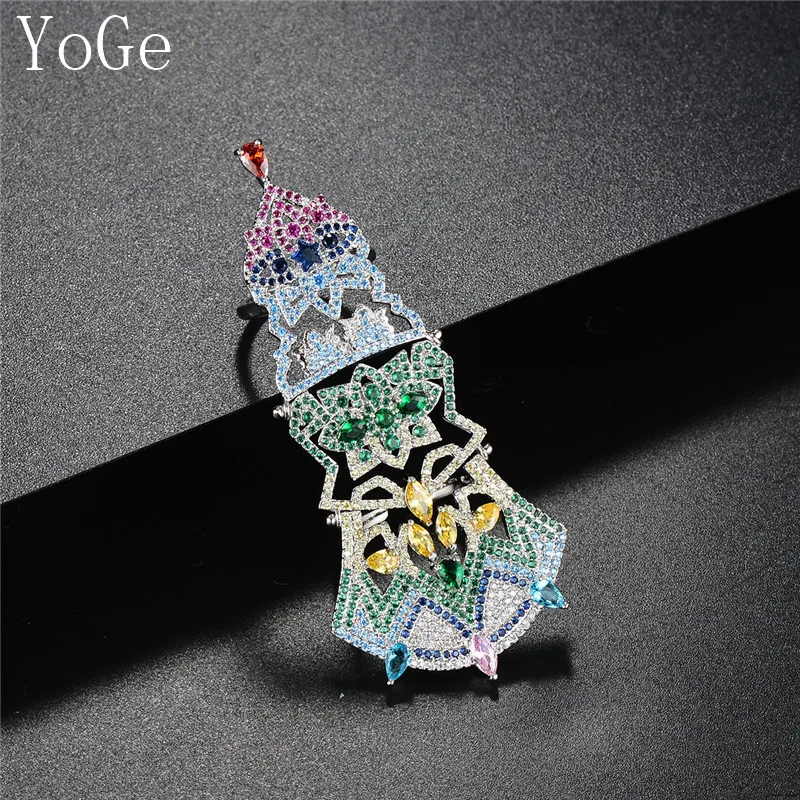 YoGe эффектный ювелирный R1812 роскошный набор AAA CZ красочные полные костяшки пальцев