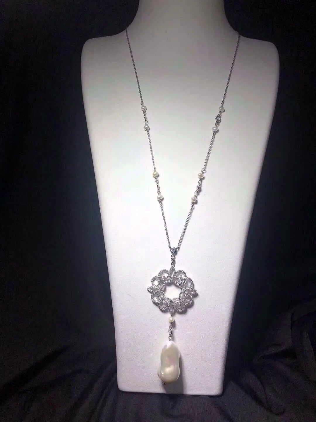 Baroque Pearl Pendant Necklace Long Chain Keshi Natural Sweater Women Gifts | Украшения и аксессуары