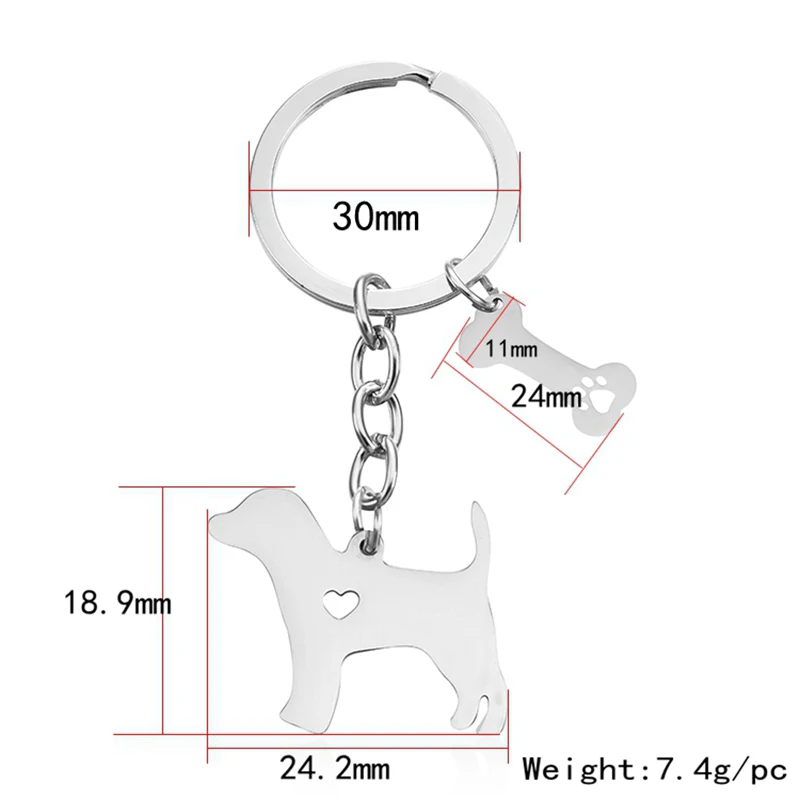 Брелок для ключей Canuomen с изображением собаки из нержавеющей стали|fashion keychain|keychain