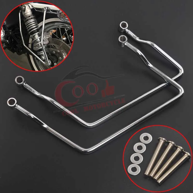 

Мотоциклетная алюминиевая седельная сумка, хромированный кронштейн для крепления для Yamaha V-Star Dragstar XVS 400 650 Classic Custom