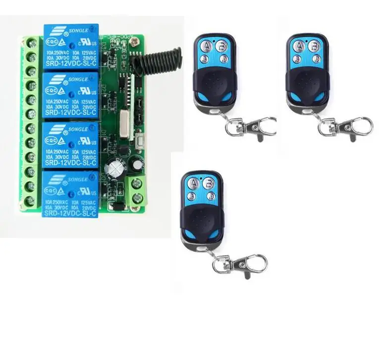 433 м DC12V 4CH RF Беспроводная система дистанционного управления teleswitch передатчик +