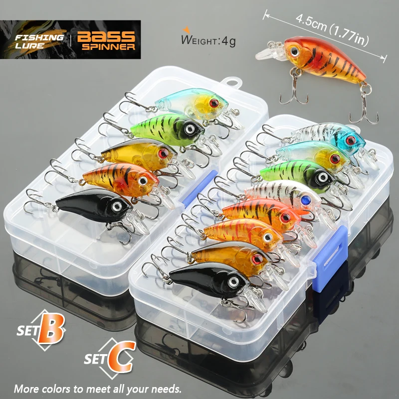 DONQL 5/8/10pcs Minnow ящик для рыболовной приманки Set Смешанные цвета твердая приманка