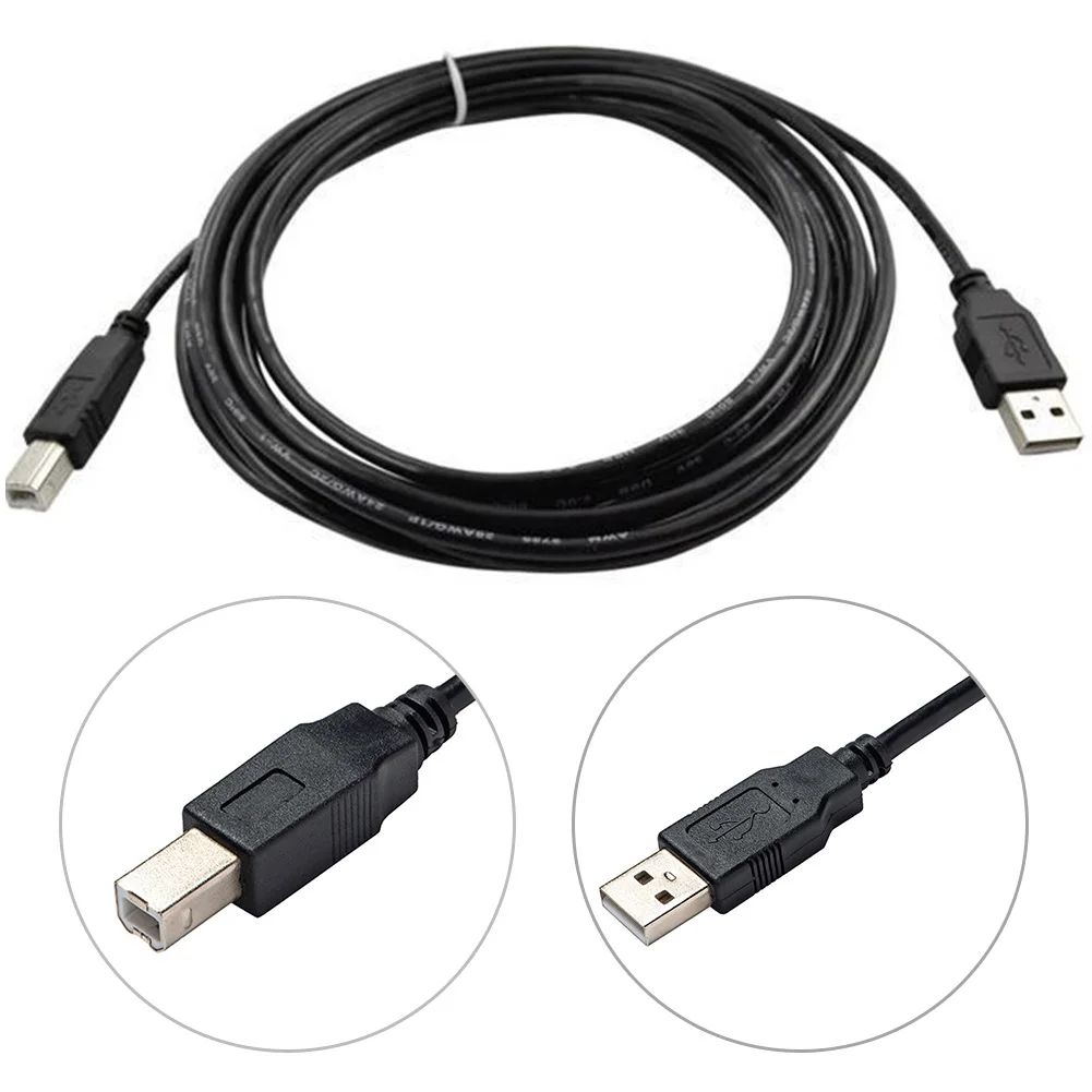 1 м кабель для передачи данных Professional черный USB 2 0 провода A до B квадратный рот