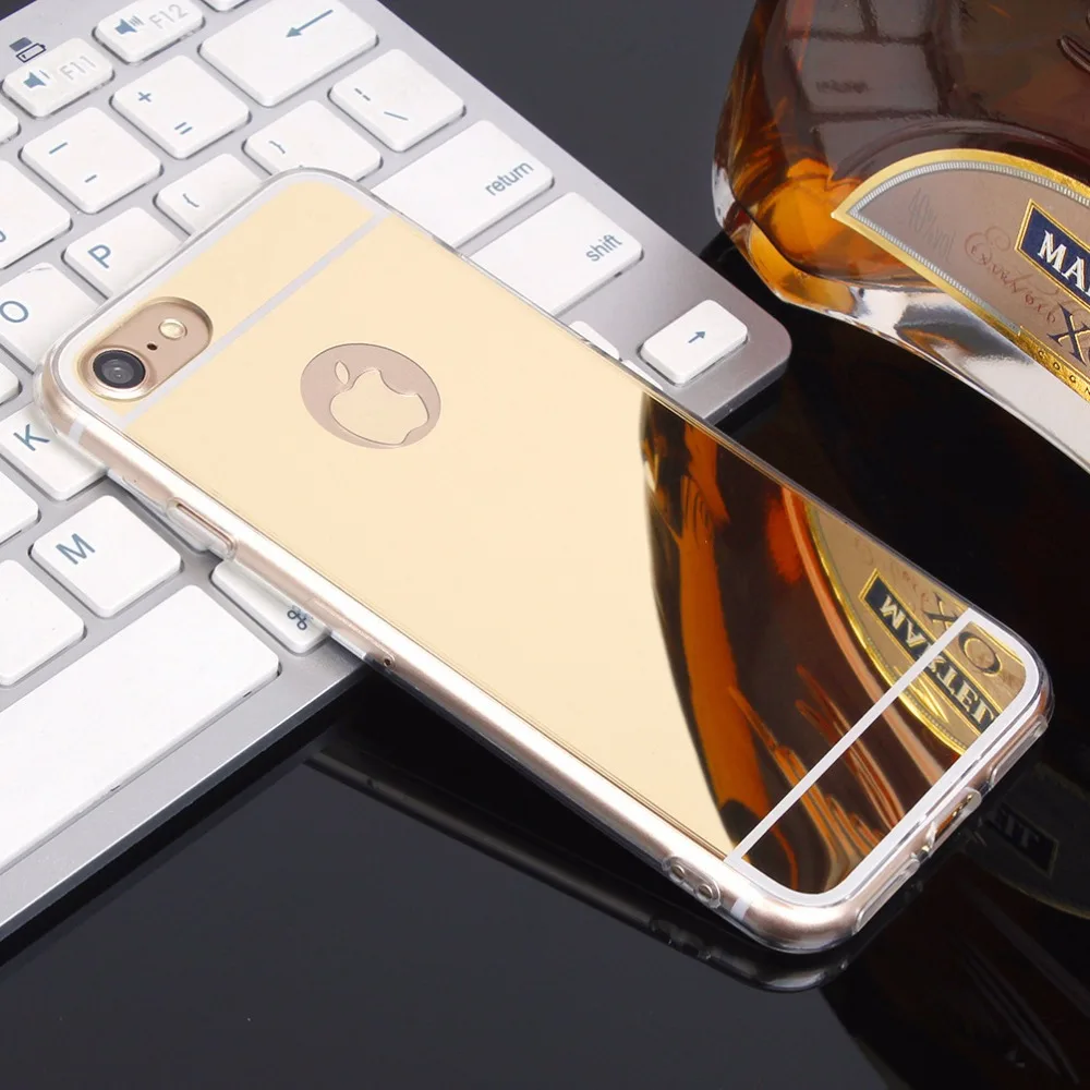 Чехол для iPhone 6 6S 7 8 plus 5 5S 5SE X, роскошный зеркальный мягкий акриловый чехол из ТПУ для телефона, чехлы для iPhone 7 8 X, чехлы для телефонов
