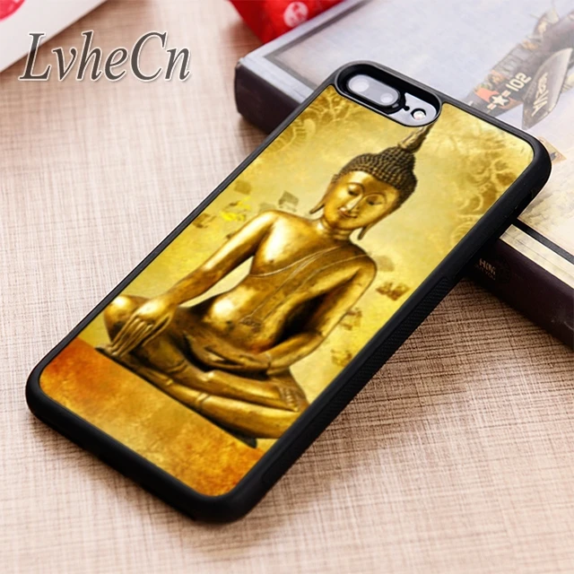 Золотистый чехол для телефона LvheCn с статуей Будды iPhone 5 6 6s 7 8 plus X XR XS max 11 12 Pro Samsung