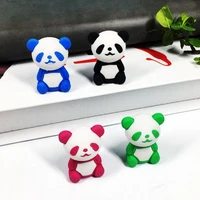 1pc kawaii cute panda eraser cartoon creative pencil erasers accessories korean stationery office school supplies