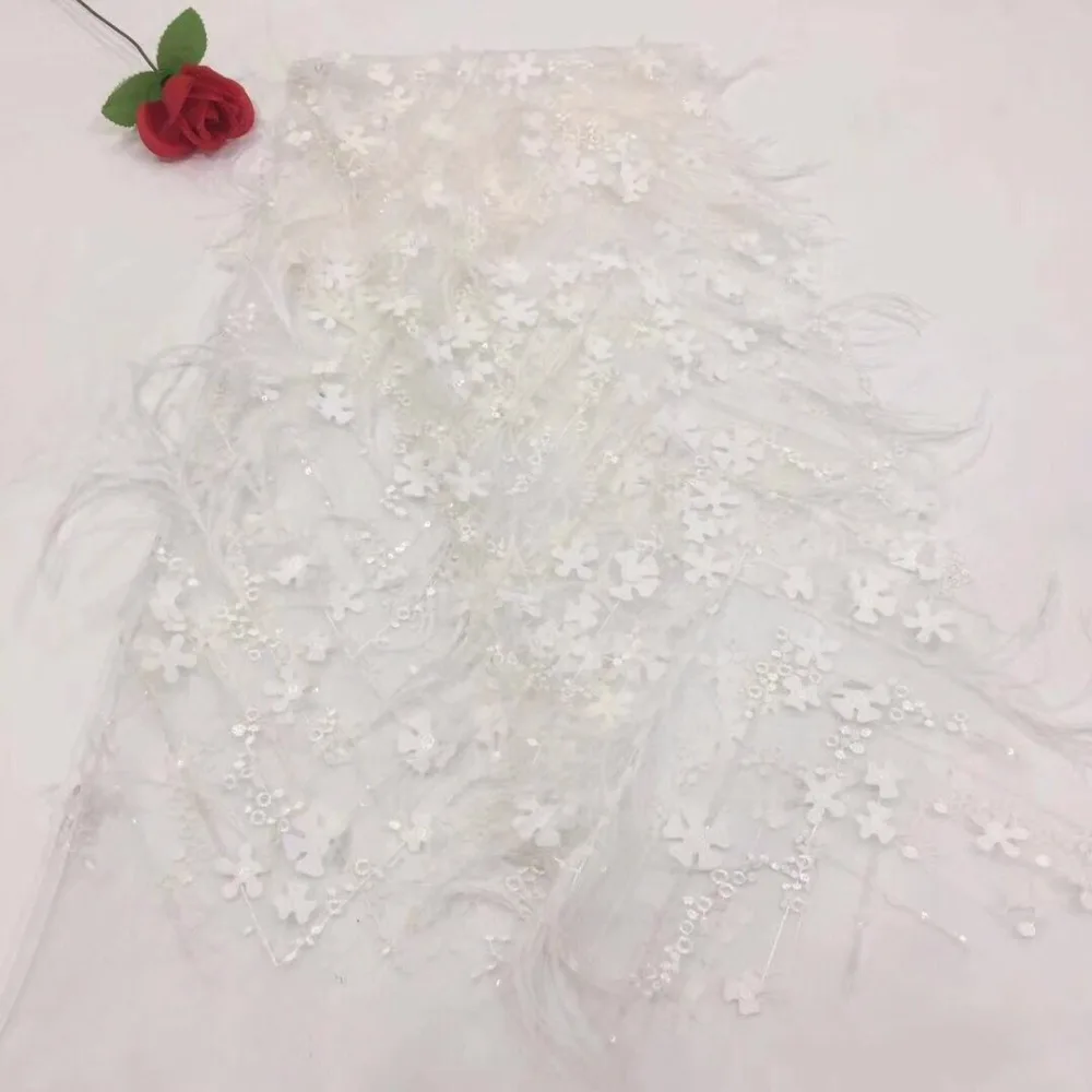 the latest African 3D fringed lace fabric embroidery organization dubai clothing for women | Дом и сад