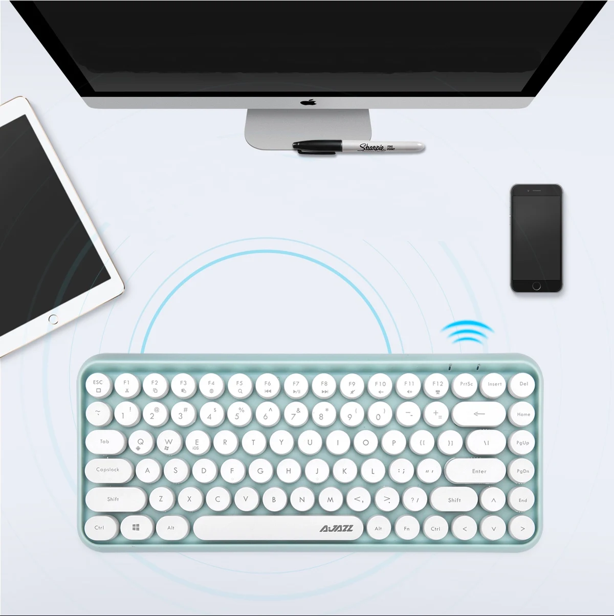 Многофункциональная беспроводная bluetooth-клавиатура для iPhone, мобильного телефона, iPad, ноутбука, для дома, офиса, портативная беспроводная клавиатура в стиле стимпанк