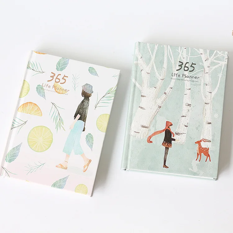 Простой и свежий блокнот Coloffice kawaii schedule 365 для ручной книги 2018 agnda дневной