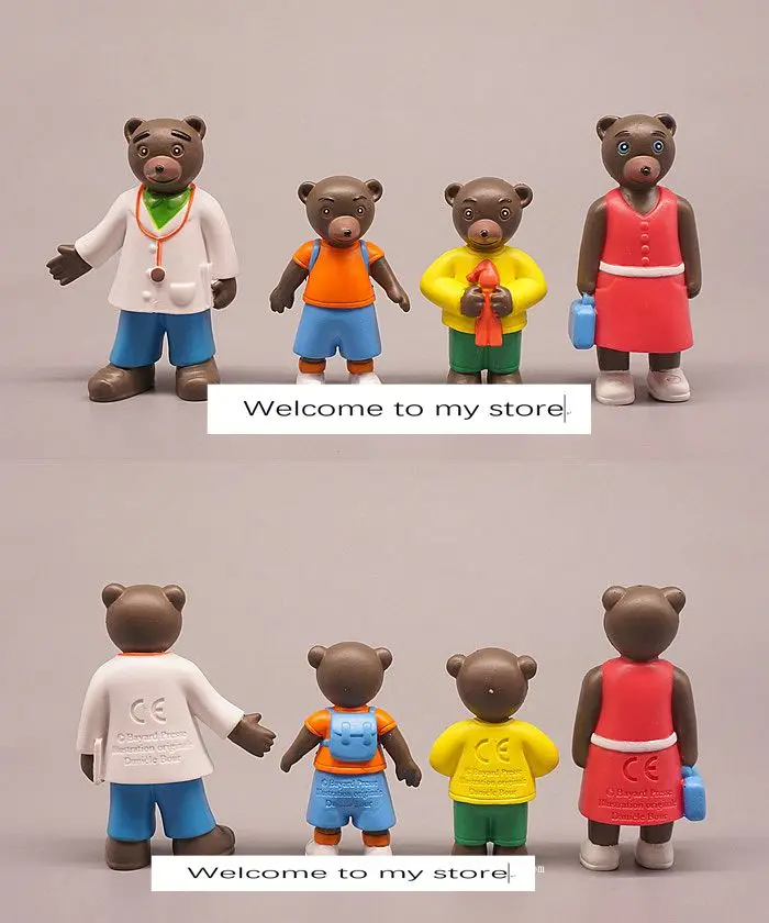 

pvc figure brownn bear family model toy Decoration 4pcs/set