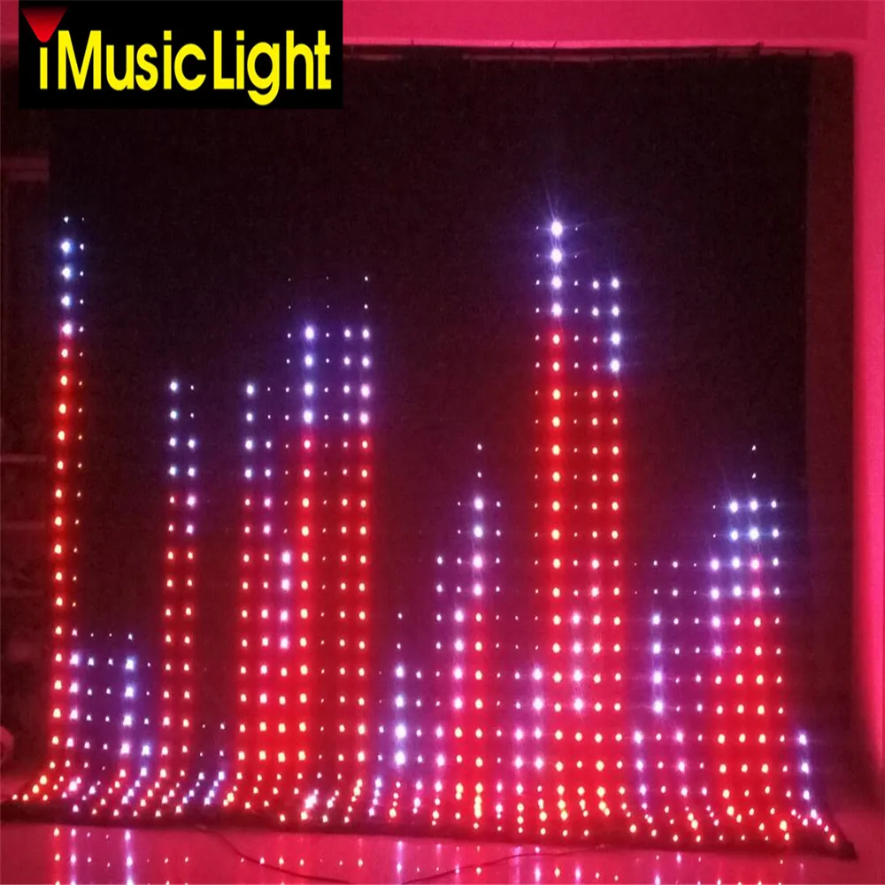 Р9 3x4 м гибкий светодиодный занавес RGB видео для сцены DJ Club Motiondrape PC управление с