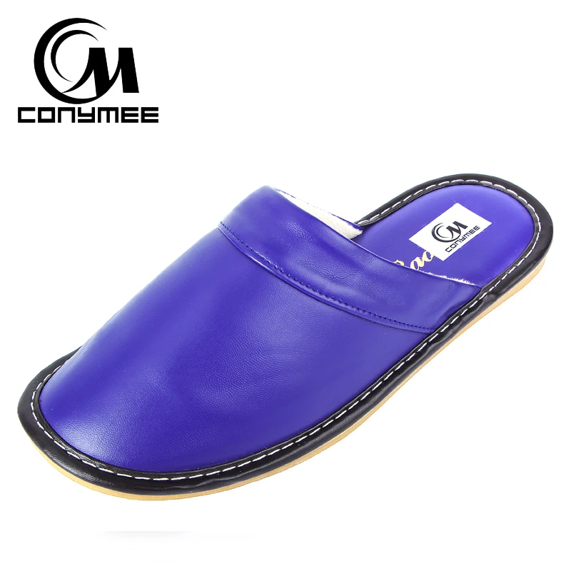 CONYMEE/зима ; домашние тапочки; стильная женская кожаная обувь; Pantufas; зимняя теплая женская домашняя обувь на плоской подошве; мягкие комнатные тапочки