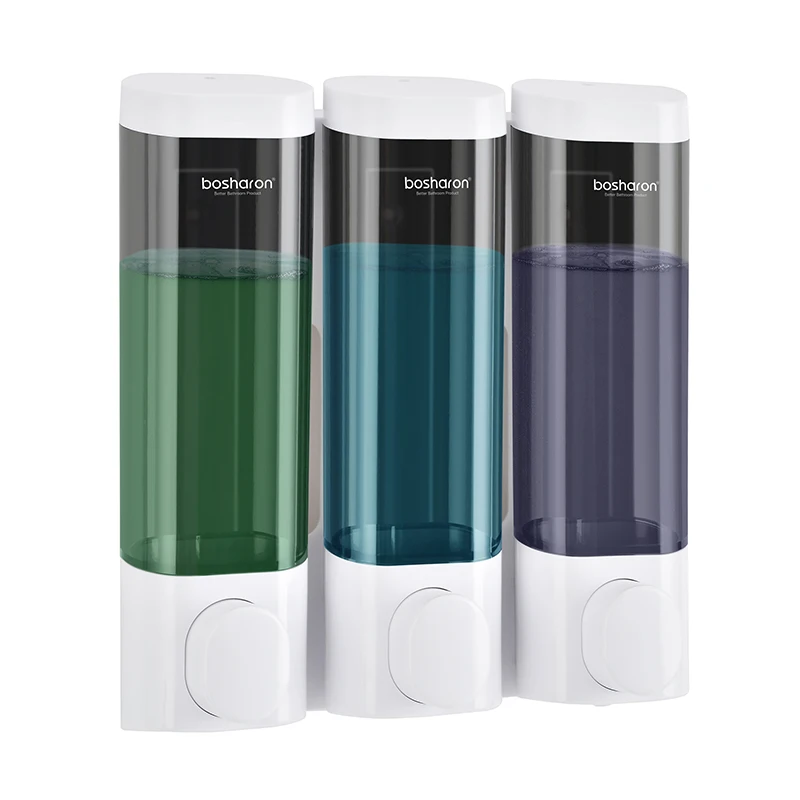 

Диспенсер для мыла, настенный диспенсер для шампуня, геля для душа, Трехместный двойной дозатор для мытья тела для ванной, кухни, туалета