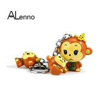 ALenno Милая смола Аниме Мультфильм Три с обезьянкой и бананом