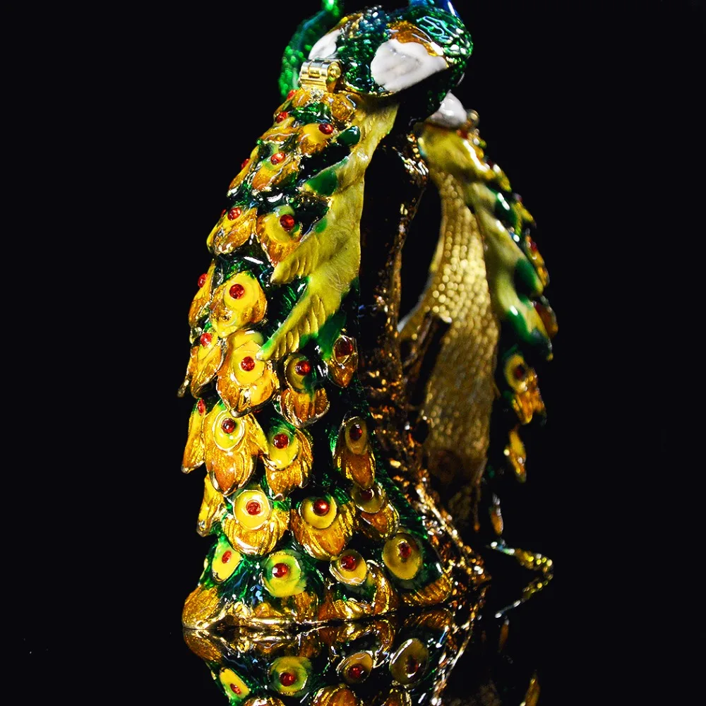 QIFU металлическое красивое украшение в виде павлина для свадьбы|Упаковка и стойки