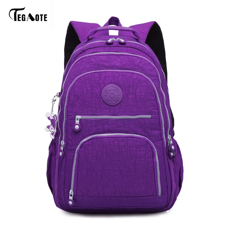 TEGAOTE, классический рюкзак для девочек-подростков, Mochila Feminina, женские школьные рюкзаки, нейлоновый водонепроницаемый повседневный рюкзак для ноутбука, женский рюкзак