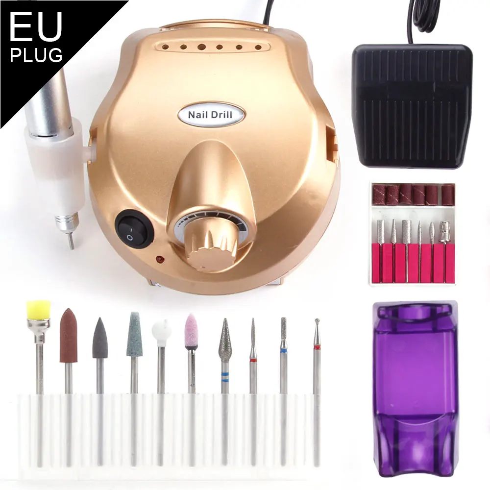 GD Set 1 EU Plug 30000 об/мин керамические маникюрные фрезы фрезерный станок для электрические сверла для ногтей Набор для педикюра вольфрамовые инструменты для снятия лака - Цвет: GD Set 1 EU Plug