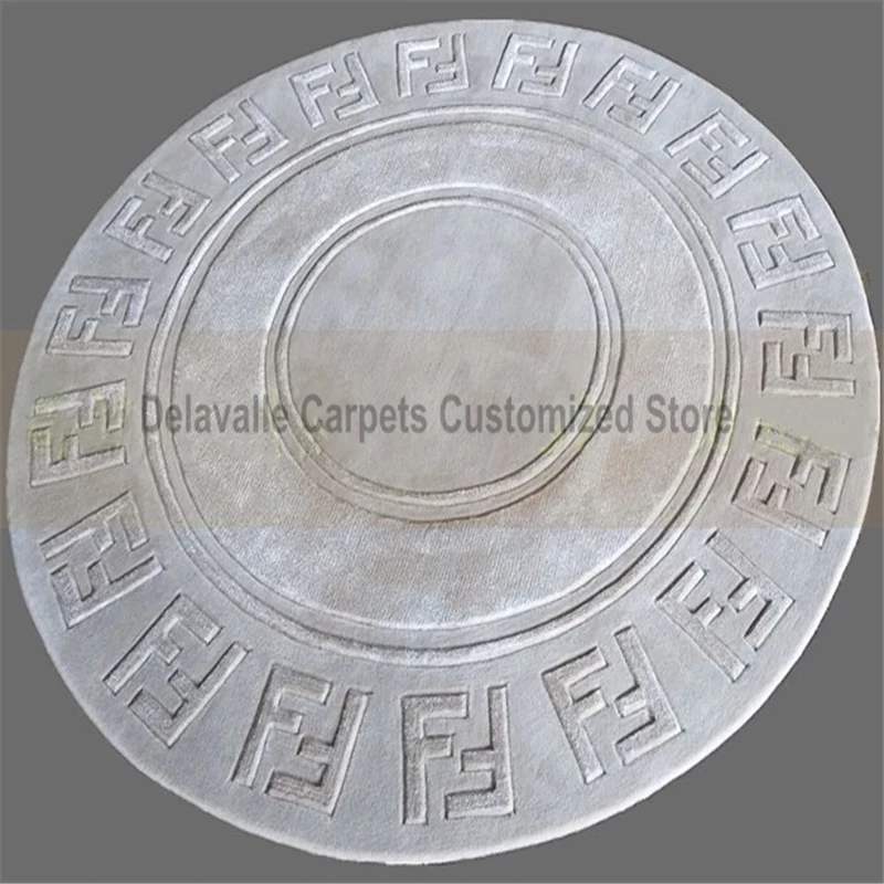 New Zealand wool silk round carpet bedroom bedside simple custom modern European living room FF carpet.customizable size /color
