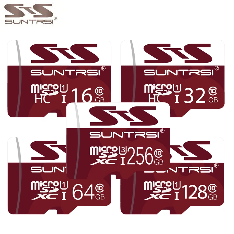 Suntrsi Micro TF SD карта 256 Гб класс 10 Microsd для телефонов камеры 128 64 ГБ 32 16 Оригинал