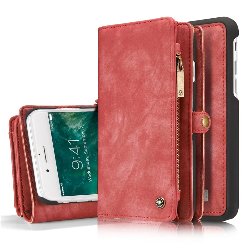 Red Роскошный кожаный чехол для iPhone X XR XS Max 8 7 6 6s Plus, флип-чехол-футляр, Магнитные Бизнес-чехлы для телефонов Iphone 8 Plus - Цвет: Red