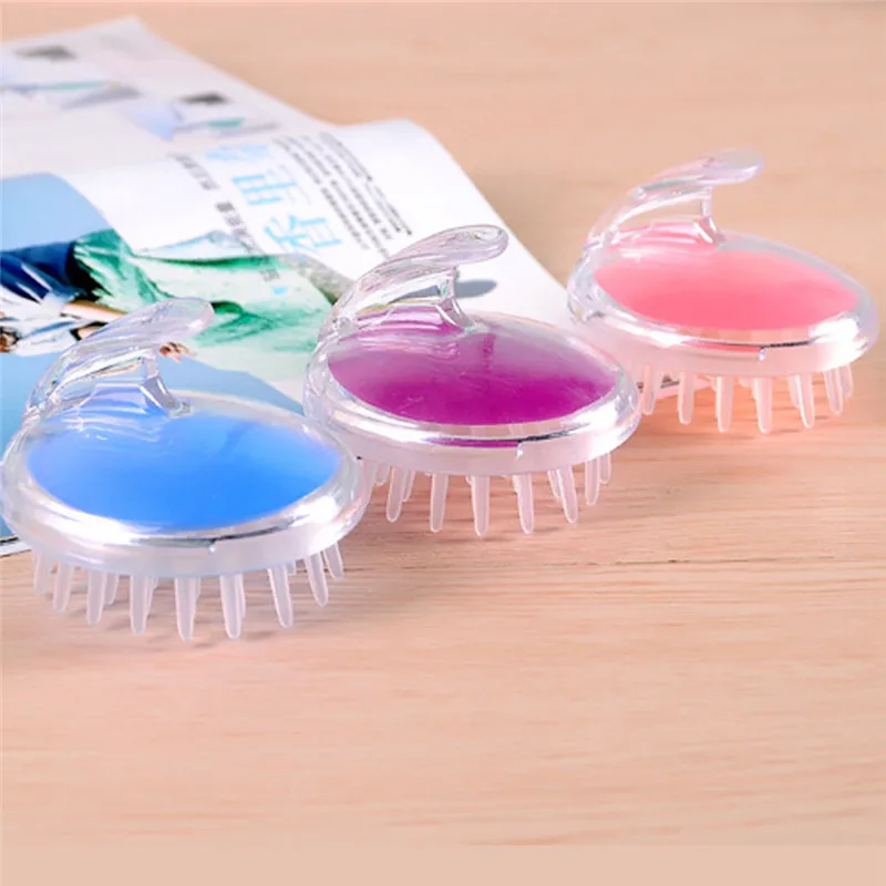 New Silicone Shampoo Scalp Brush Shower Body Washing Hair Massage ABS Massager Comb escova de cabelo | Красота и здоровье